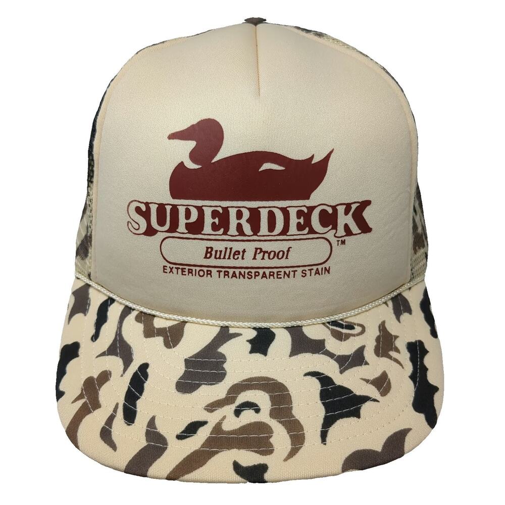 Winner Trucker Hat Beige One Size Superdeck Duck Camo Mesh Snapback hat